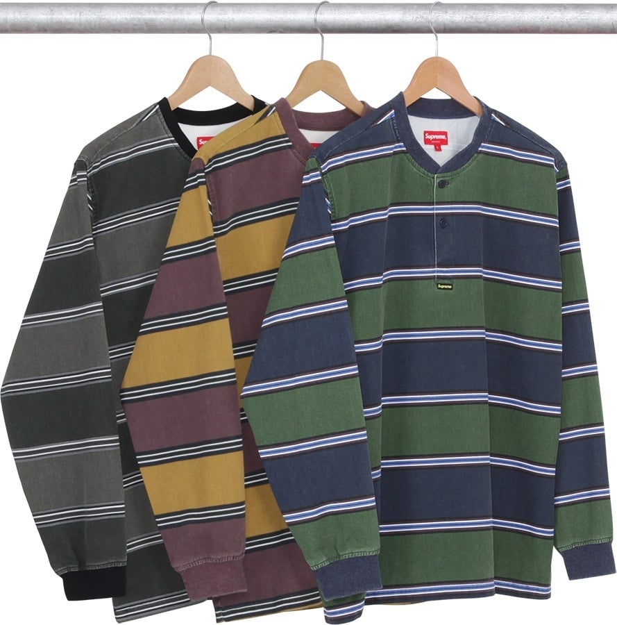 Printed Stripe Twill Henley